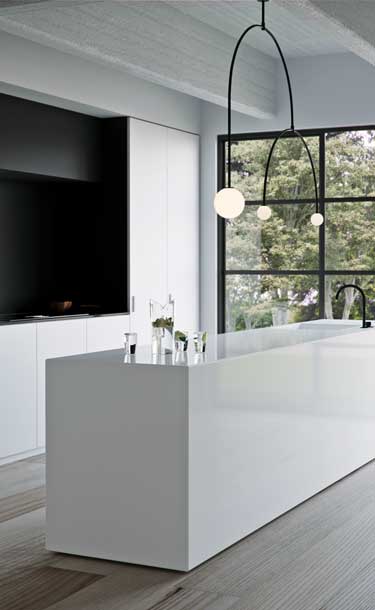 Caesarstone 1111 Vivid White Kitchen