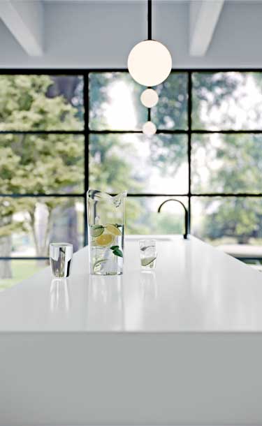 Caesarstone 1111 Vivid White Kitchen