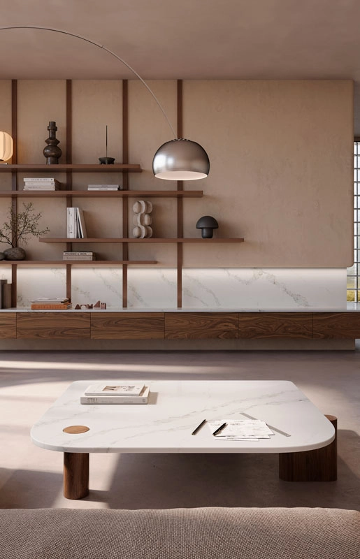 Caesarstone 8103 Calacatta Nobella Living Room