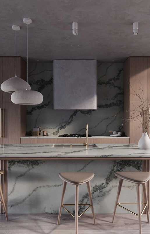 Caesarstone 8477 Ocean Sage Kitchen