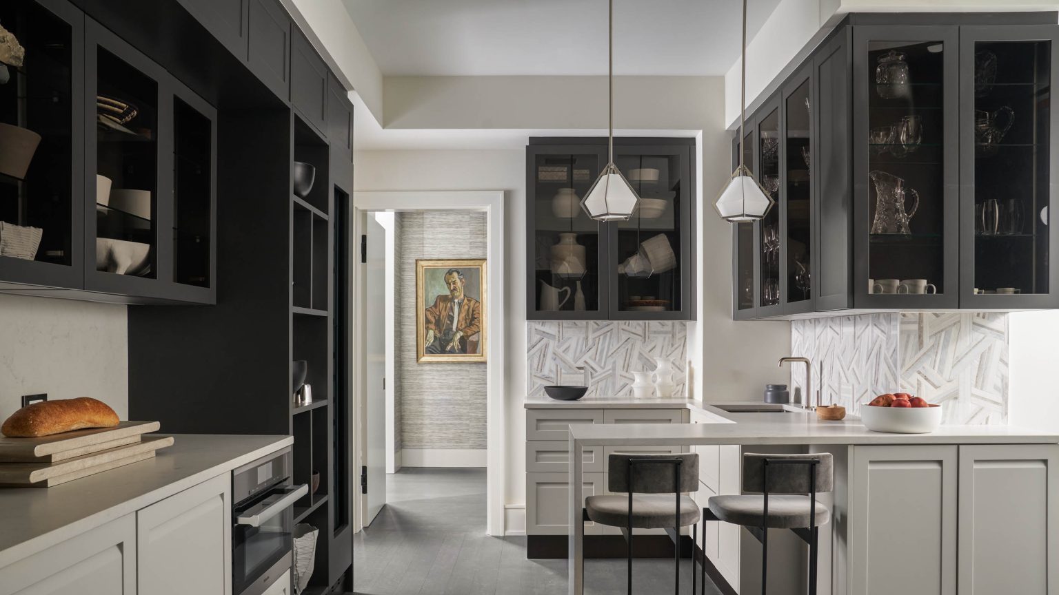2026 Upper East Side Residence Modern kitchen with 5000 London Gray surface Kitchen Real JLW Interiors